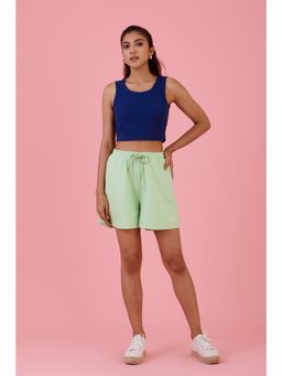 Muvazo - Joyful Bloom Crop Tank Blue