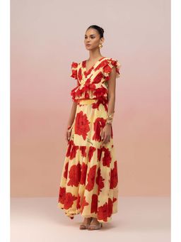 TheRealB - Pleated Ruffled Floral Co-Ord (Set of 2)