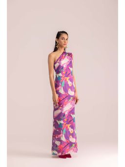 TheRealB - Printed One Shoulder Dress