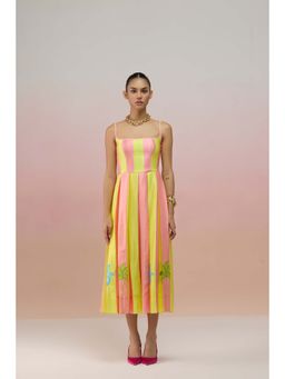 TheRealB - Printed Pleated Midi Dress