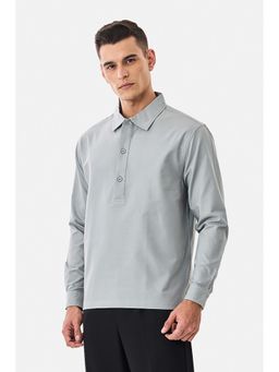 Snitch - Light Grey Plain Full Sleeves Regular Casual Shirt for Men