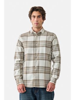 Snitch - Brown Checks Full Sleeves Slim Casual Shirt for Men