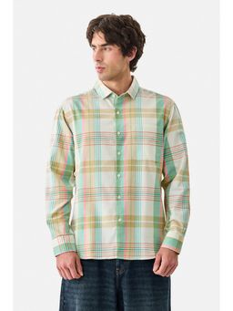 Snitch - Pastel Yellow Checks Full Sleeves Regular Casual Shirt for Men