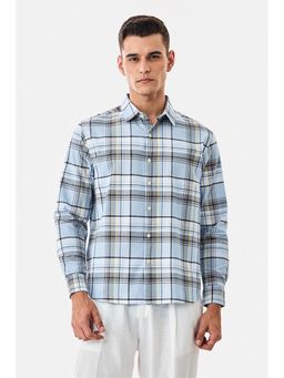 Snitch - Light Blue Plaid Full Sleeves Regular Casual Shirt for Men