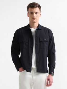 Arrow Sports - Men's Twill Textured Outdoor Shacket - Blue