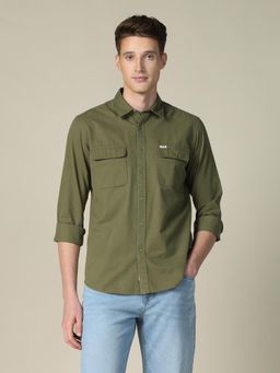 U.S. Polo Assn. Denim Co. - Men's Textured Twill Shacket - Green