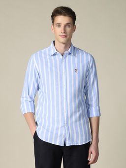 U.S. POLO ASSN. - Men's Tailored Fit Oxford Shirt - Blue