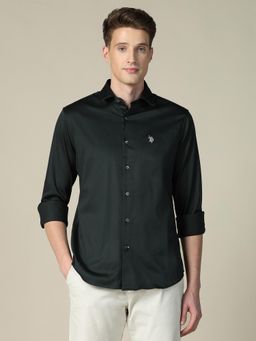 U.S. POLO ASSN. - Men's Tailored Fit Satin Shirt - Green