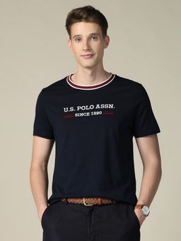 U.S. POLO ASSN. - Men's Brand Embroidered Slim Fit T-Shirt - Navy Blue
