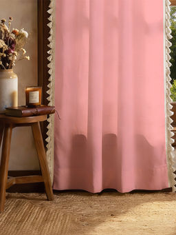 Urban Space - Dusty Pink Cotton Tassels Window Curtain