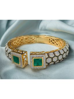 VIVINIA By Vidhi Mehra - Florence Gold Plated Green Womens Kada