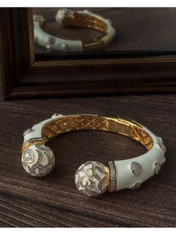 VIVINIA By Vidhi Mehra - Gold Plated White Synthetic Stone Womens Kada