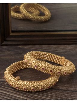 VIVINIA By Vidhi Mehra - Gold Plated Temple Womens Bangles