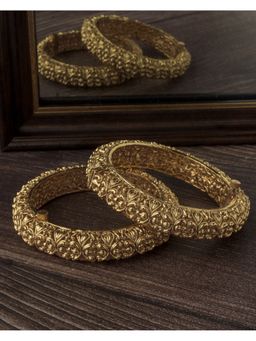 VIVINIA By Vidhi Mehra - Gold Plated Temple Womens Bangles