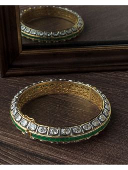 VIVINIA By Vidhi Mehra - Gold Plated Green Synthetic Stone Womens Kada