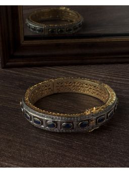 VIVINIA By Vidhi Mehra - Gold Plated Black Synthetic Stone Womens Kada