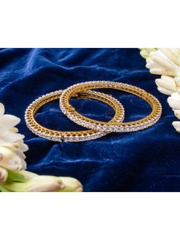 VIVINIA By Vidhi Mehra - Zia Gold Plated White Womens Zircon Bangles