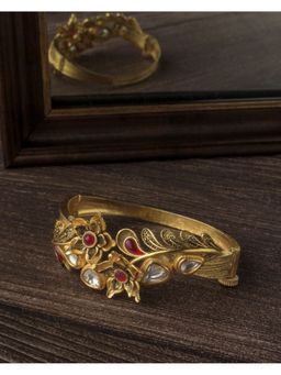 VIVINIA By Vidhi Mehra - Gold Plated Red Synthetic Stone Womens Kada