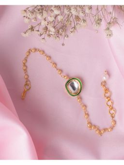 VIVINIA By Vidhi Mehra - Gold Plated Green Womens Beaded Bracelet