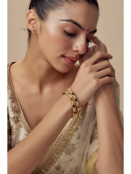 VIVINIA By Vidhi Mehra - Saadgi Gold Plated Multicolored Womens Kundan Polki Bangles