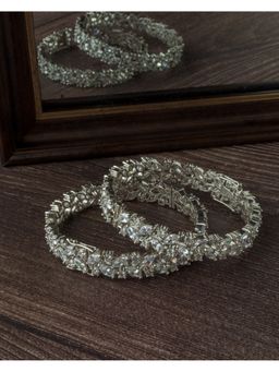 VIVINIA By Vidhi Mehra - Silver Plated Zircon Womens Bangles