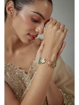 VIVINIA By Vidhi Mehra - Saadgi Gold Plated Green Beaded Womens Bracelet