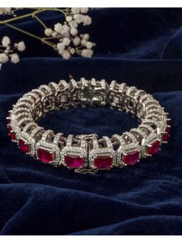 VIVINIA By Vidhi Mehra - Silver Plated Pink Womens Bangle Kada