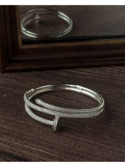 VIVINIA By Vidhi Mehra - Silver Plated Zircon Womens Kada