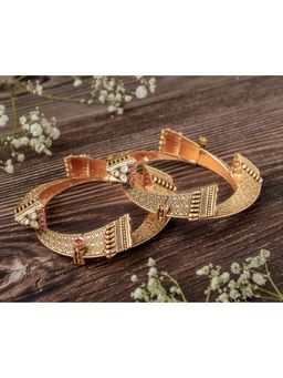VIVINIA By Vidhi Mehra - Isvaraah 2.0 Gold Plated Temple Bangles