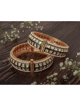 VIVINIA By Vidhi Mehra - Isvaraah 2.0 Gold Plated Kundan Polki Bangles
