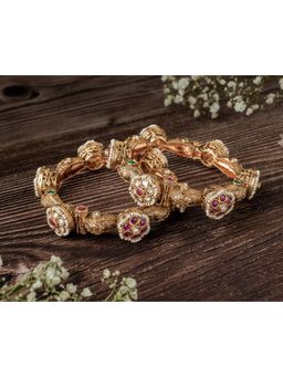 VIVINIA By Vidhi Mehra - Isvaraah 2.0 Gold Plated Synthetic Stone Bangles
