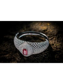 VIVINIA By Vidhi Mehra - Silver Plated Pink Womens Kada