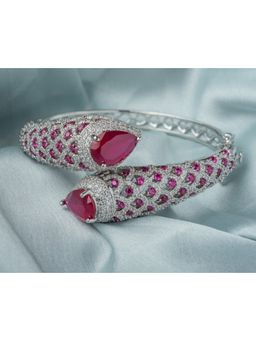 VIVINIA By Vidhi Mehra - Florence Silver Plated Pink Womens Kada