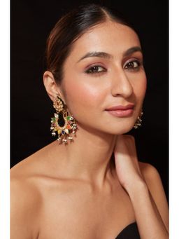 VIVINIA By Vidhi Mehra - Inaayat Gold Plated Multicolored Womens Kundan Polki Earrings