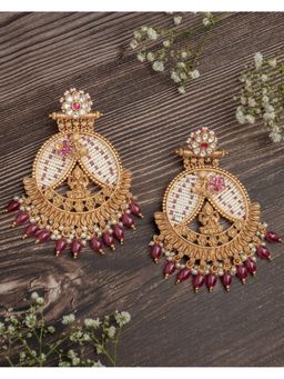 VIVINIA By Vidhi Mehra - Isvaraah 2.0 Gold Plated Pink Womens Drop Earrings