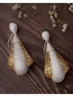 VIVINIA By Vidhi Mehra - Florence Gold Plated White Womens Dangle Earrings