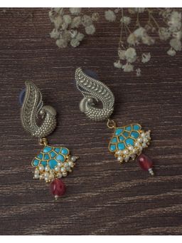 VIVINIA By Vidhi Mehra - Silver Plated Green Womens Dangle Earrings