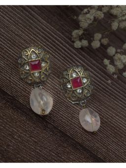 VIVINIA By Vidhi Mehra - Silver Plated Red Womens Drop Earrings