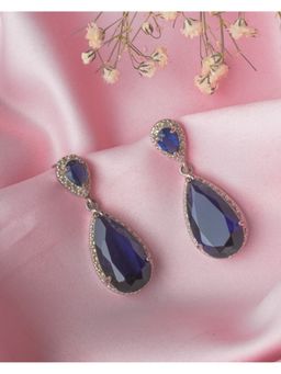 VIVINIA By Vidhi Mehra - Silver Plated Blue Womens Dangle Earrings