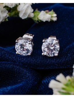 VIVINIA By Vidhi Mehra - Zia Silver Plated Womens Zircon Earrings