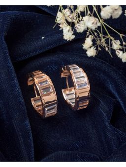 VIVINIA By Vidhi Mehra - Rose Gold Womens Hoop Earrings