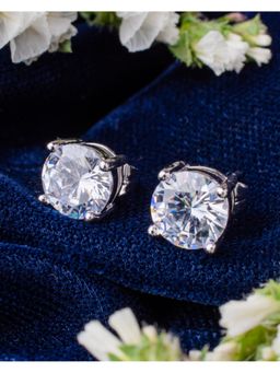 VIVINIA By Vidhi Mehra - Zia Silver Plated Womens Zircon Earrings