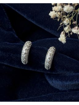 VIVINIA By Vidhi Mehra - Silver Plated Womens Half Hoop Earrings