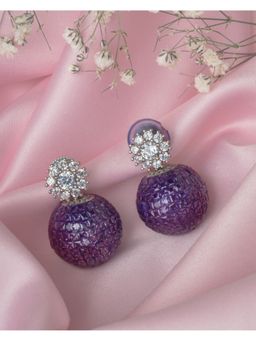 VIVINIA By Vidhi Mehra - Silver Plated Purple Womens Drop Earrings