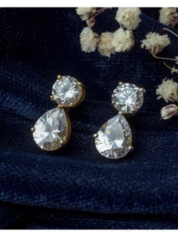 VIVINIA By Vidhi Mehra - Gold Plated Womens Diamond Drop Earrings