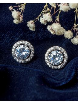 VIVINIA By Vidhi Mehra - Silver Plated Womens Zircon Stud Earrings