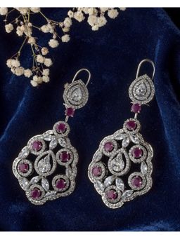 VIVINIA By Vidhi Mehra - Silver Plated Purple Womens Drop Earrings