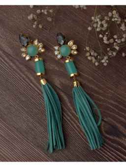 VIVINIA By Vidhi Mehra - Florence Gold Plated Green Womens Dangle Earrings