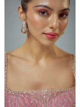 VIVINIA By Vidhi Mehra - Florence Silver Plated Gold Zircon Womens Hoop Earrings