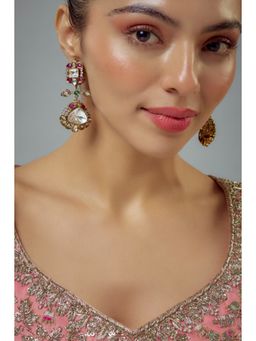 VIVINIA By Vidhi Mehra - Florence Gold Plated Multicolored Zircon Womens Danglers Earrings